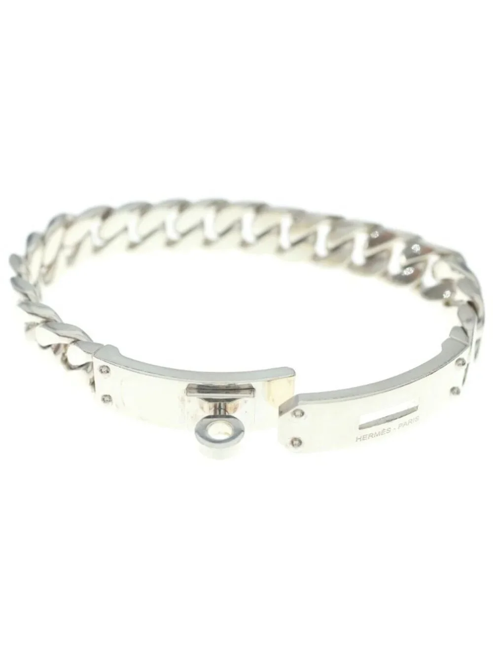 Hermes Kelly Gourmette GM Chain Bracelet Silver